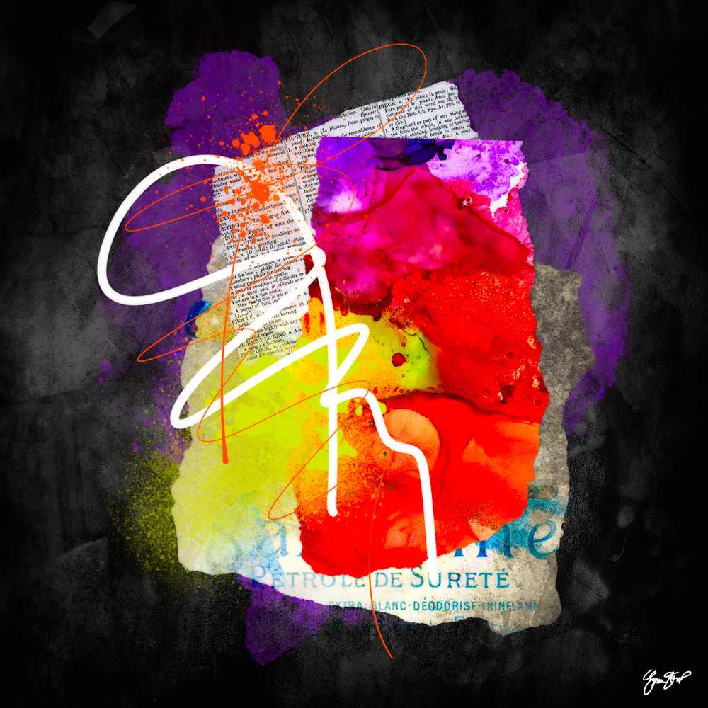 Mixed media collage art by Gina Startup