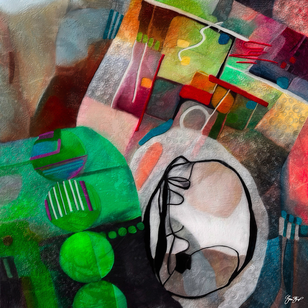 Abstract mixed media art by Gina Startup