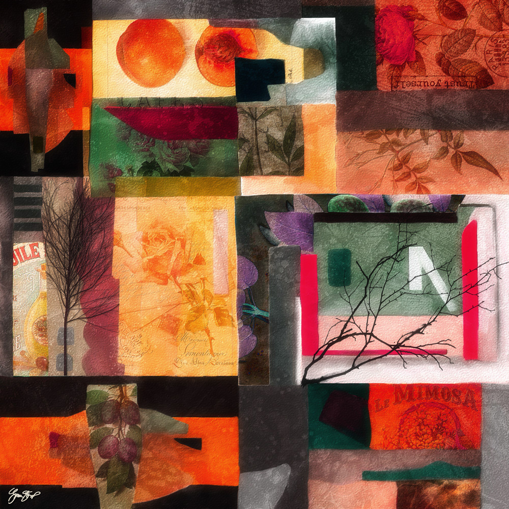 Mixed media collage art by Gina Startup
