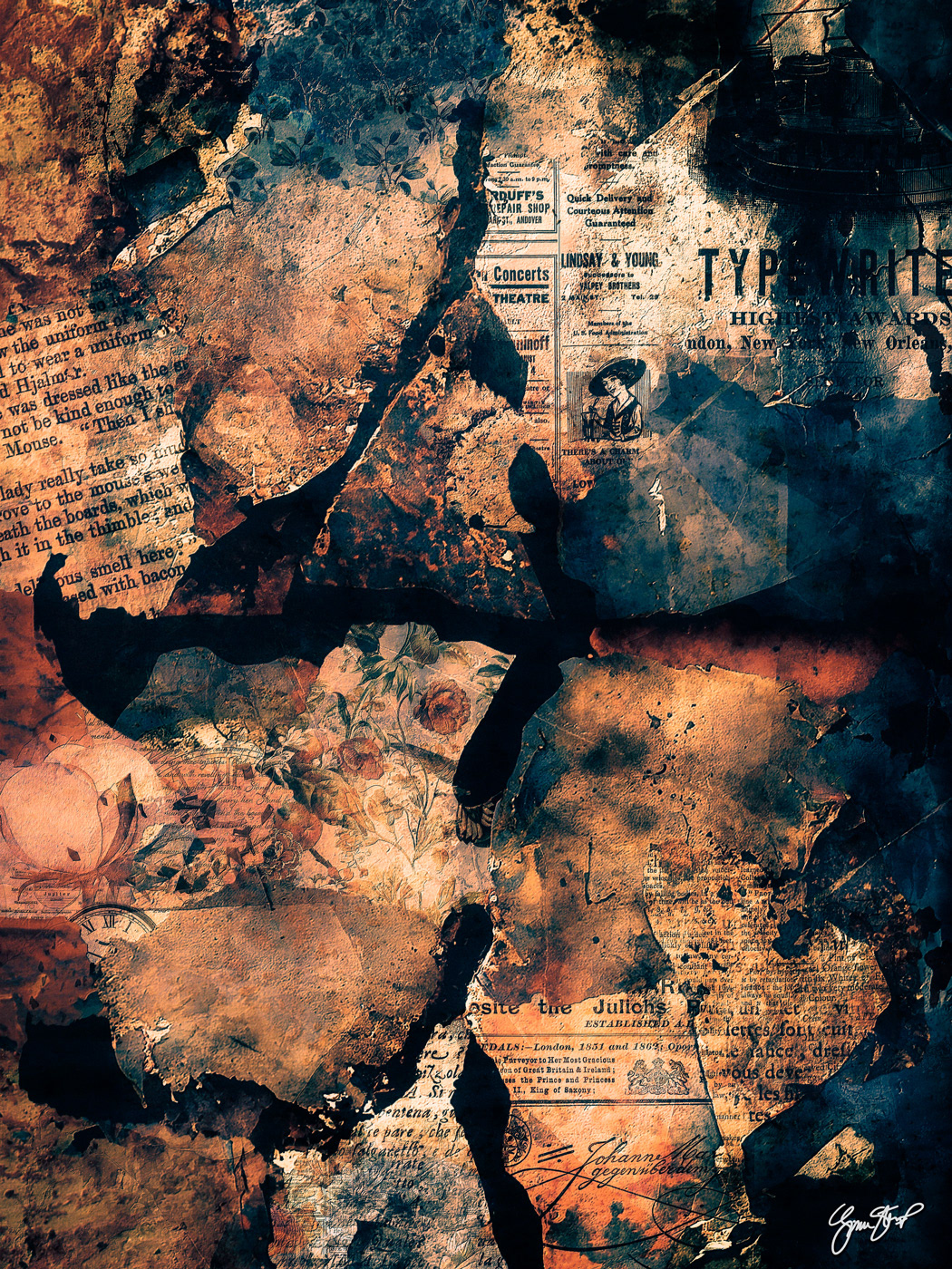 Paper on a Rusty Wall by Gina Startup