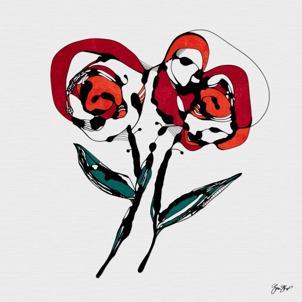 Mixed media abstract art by Gina Startup