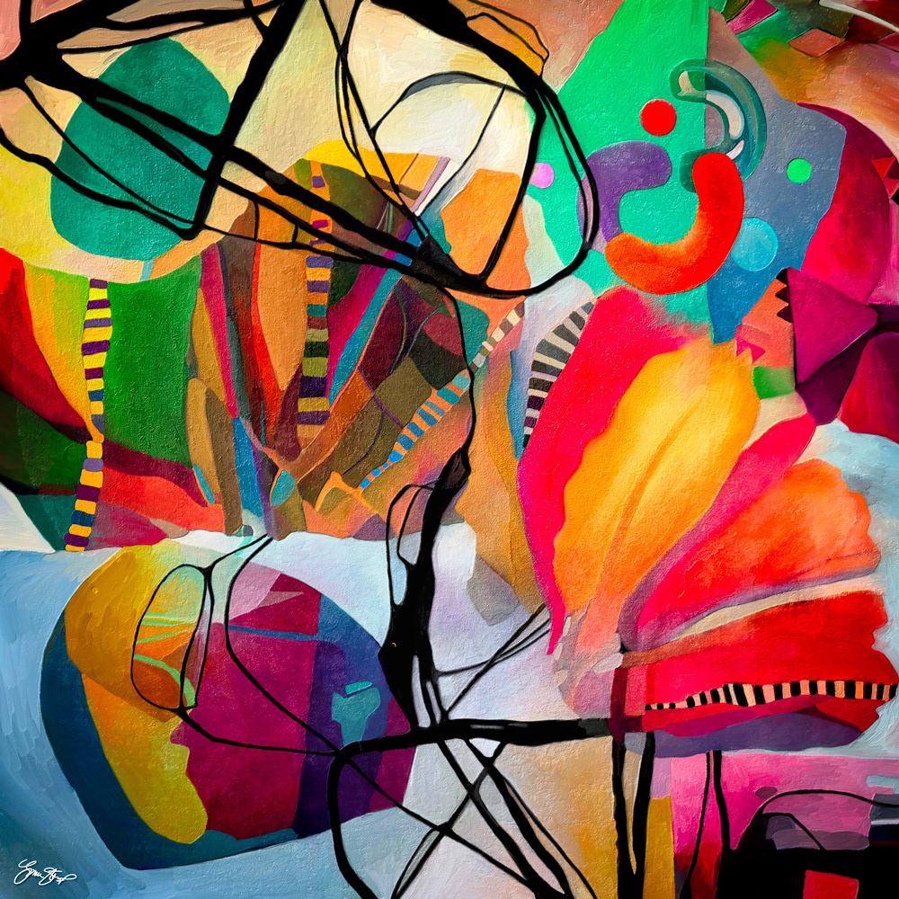 Mixed media abstract art by Gina Startup