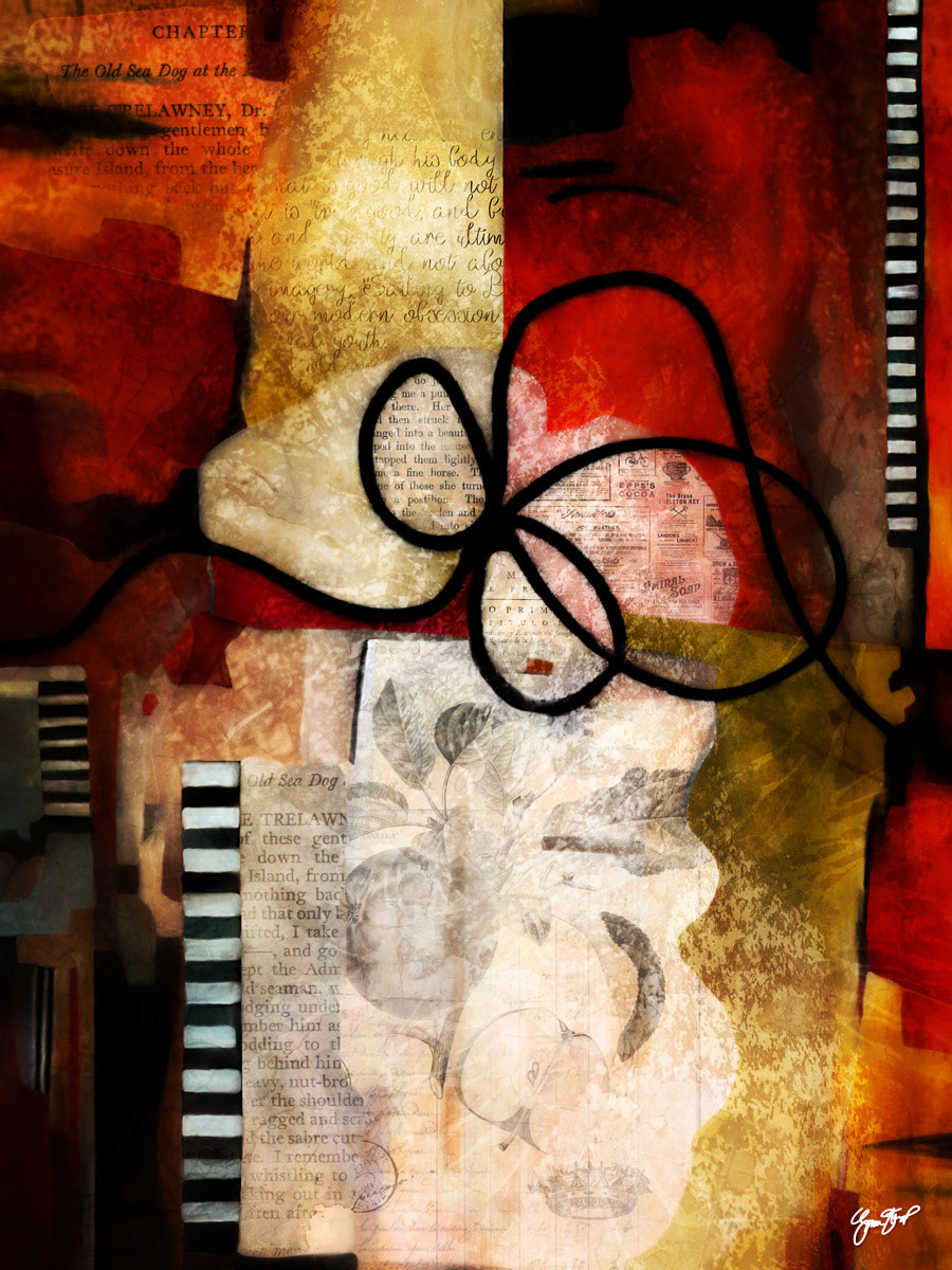Mixed media collage art by Gina Startup