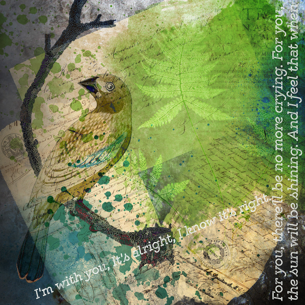 Mixed media collage art by Gina Startup