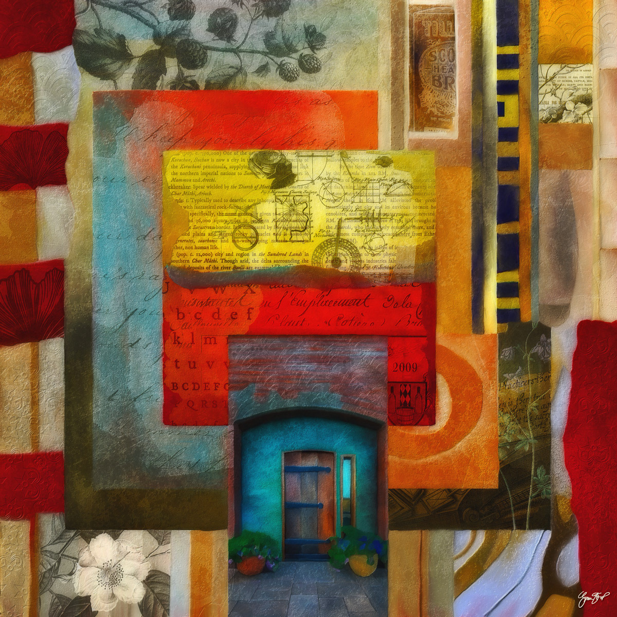 Mixed media collage art by Gina Startup