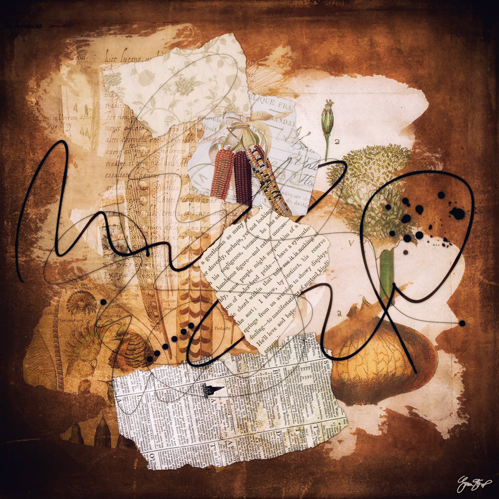 Mixed media collage by Gina Startup