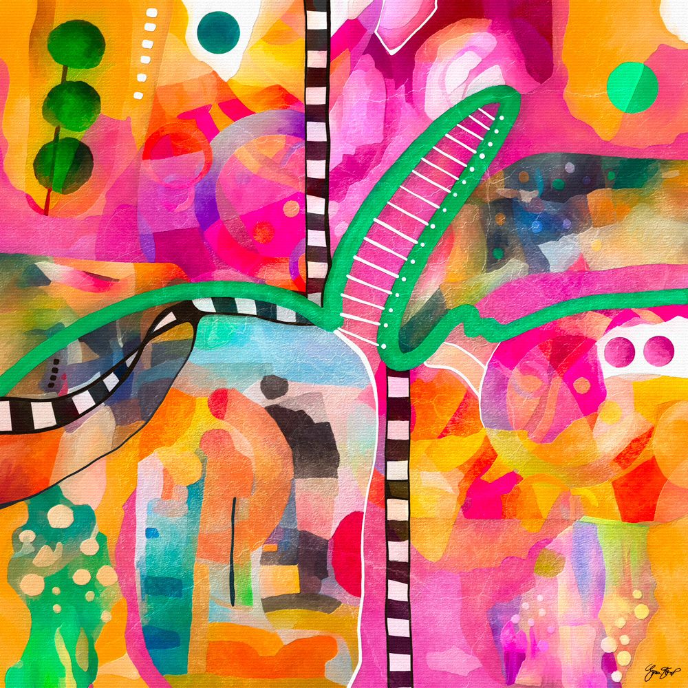 Abstract mixed media art by Gina Startup 