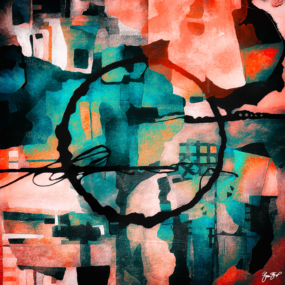 Mixed media abstract art by Gina Startup