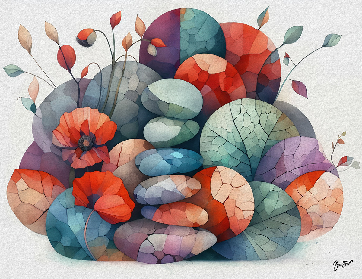 Wild Flowers Dance in the Wind by Gina Startup 