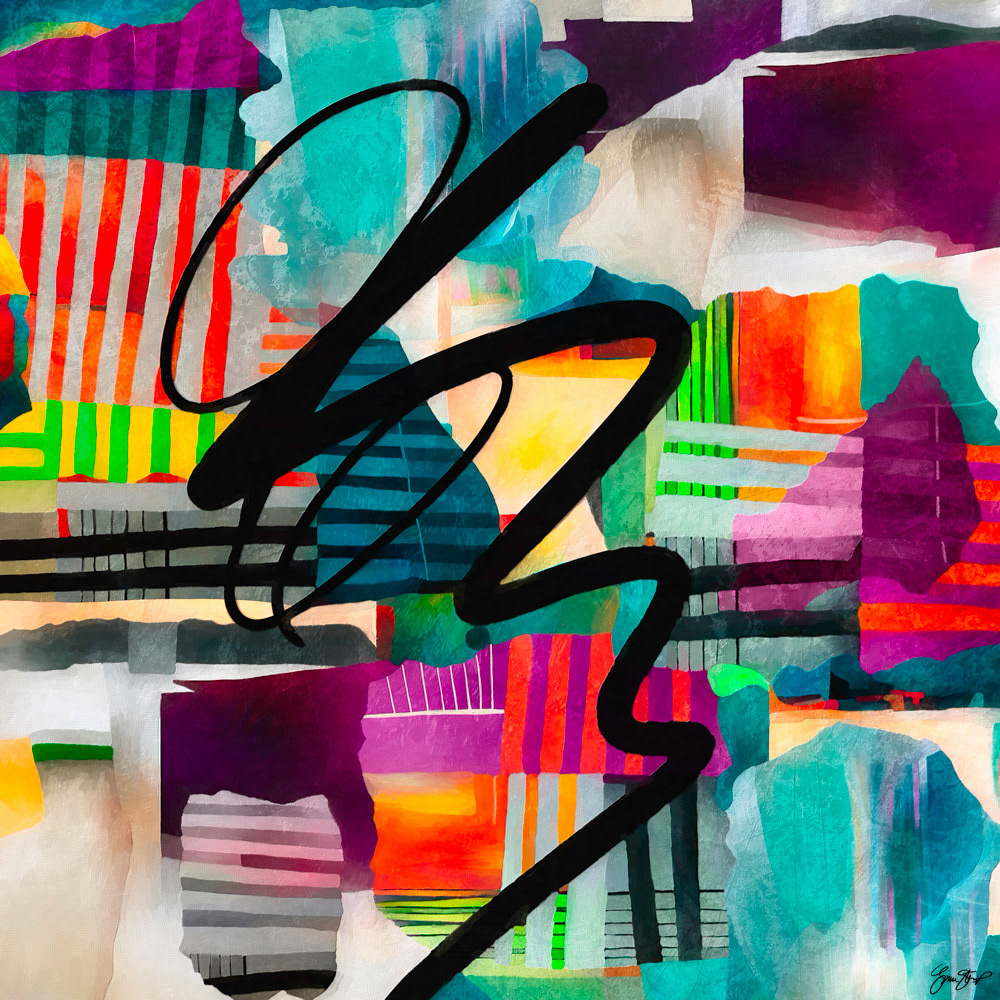 Mixed media abstract art by Gina Startup