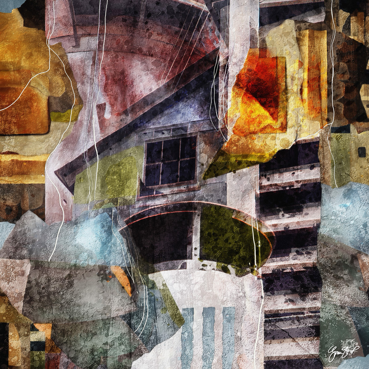 Mixed media abstract art by Gina Startup