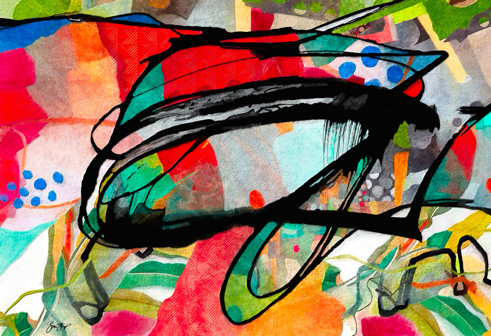 Abstract mixed media Art by Gina Startup