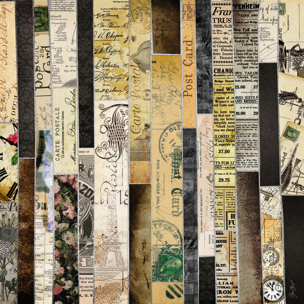 Mixed media collage art by Gina Startup