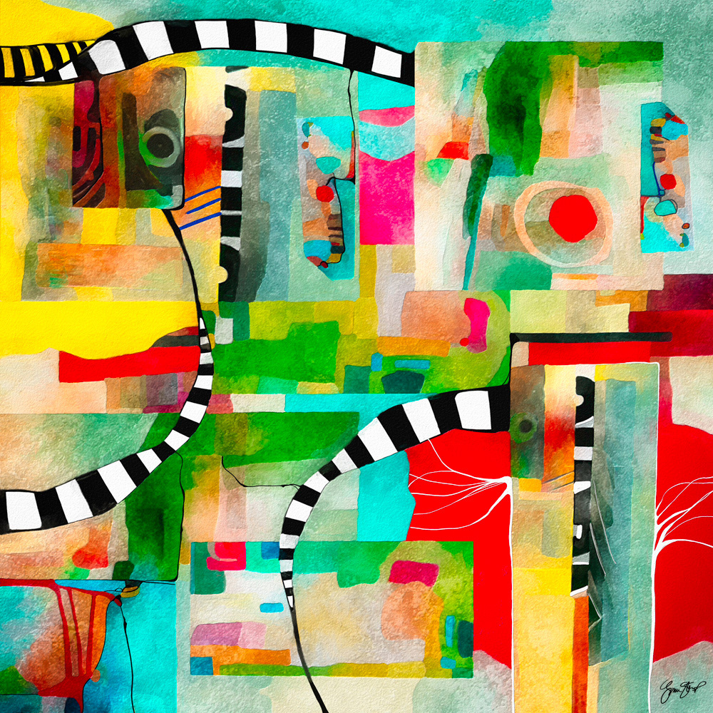 Abstract mixed media art by Gina Startup