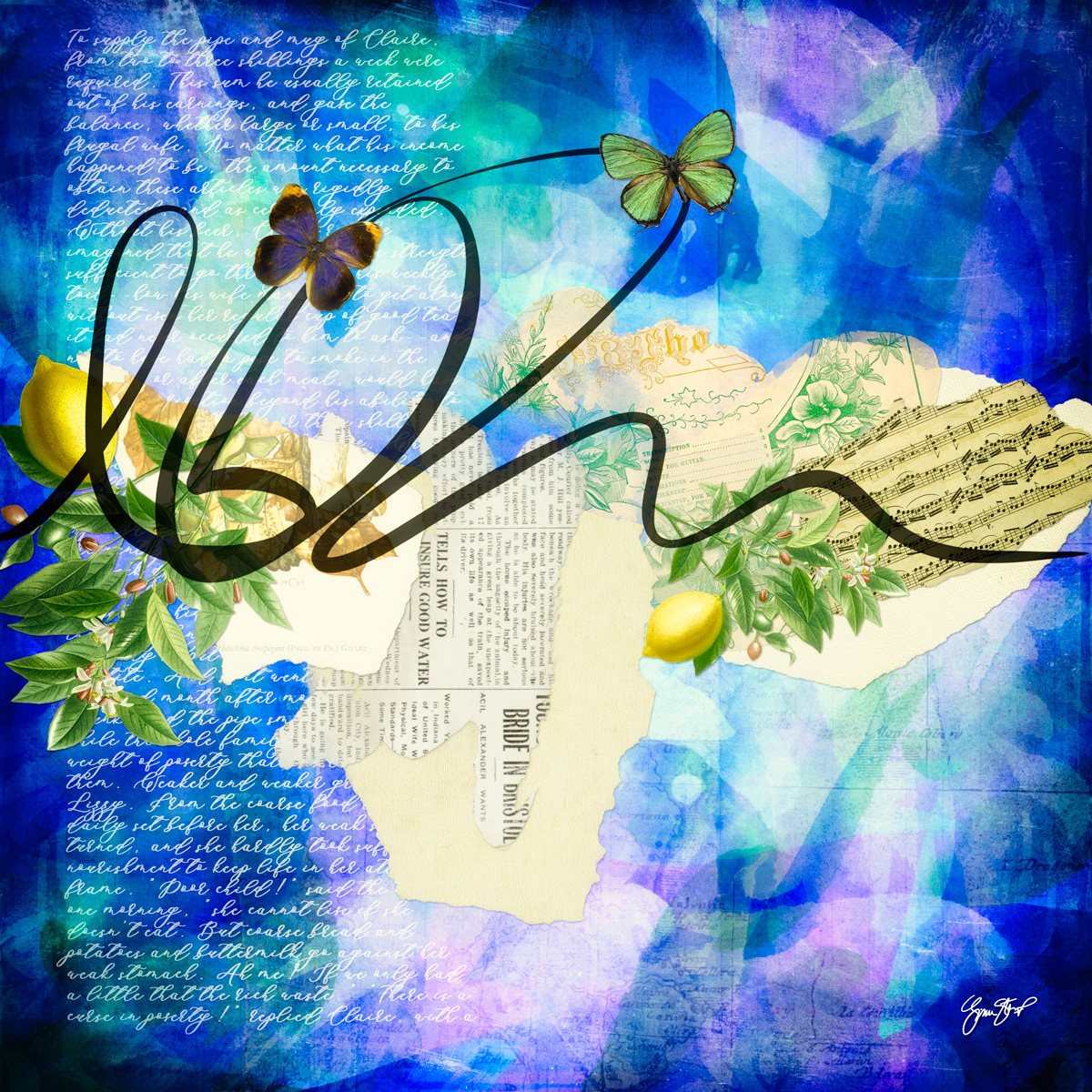 Mixed media collage art by Gina Startup