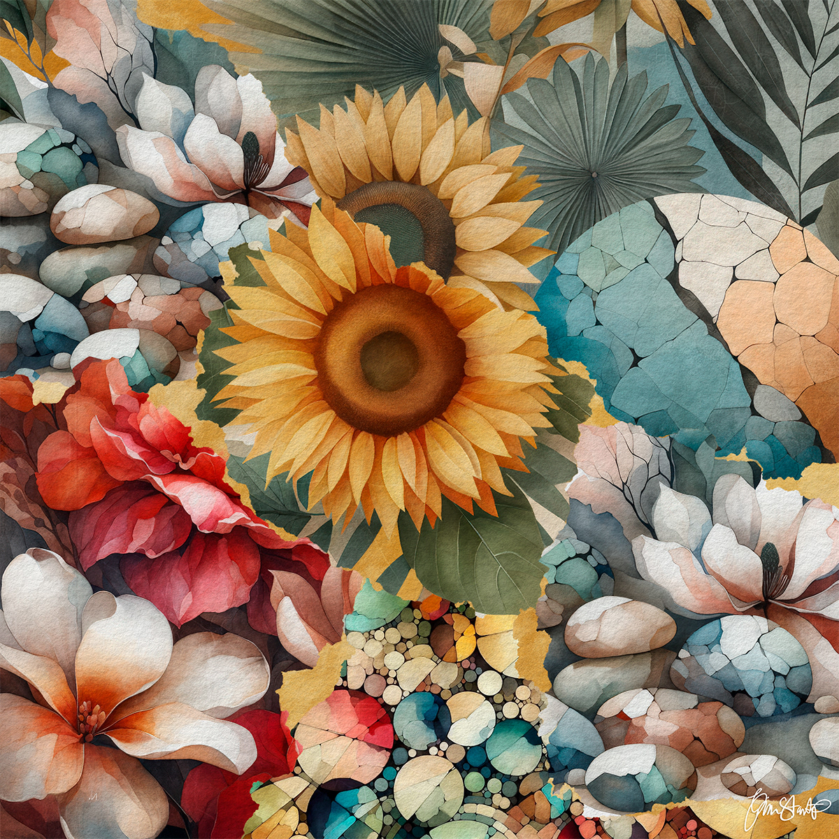 Broken Sunflower by Gina Startup 