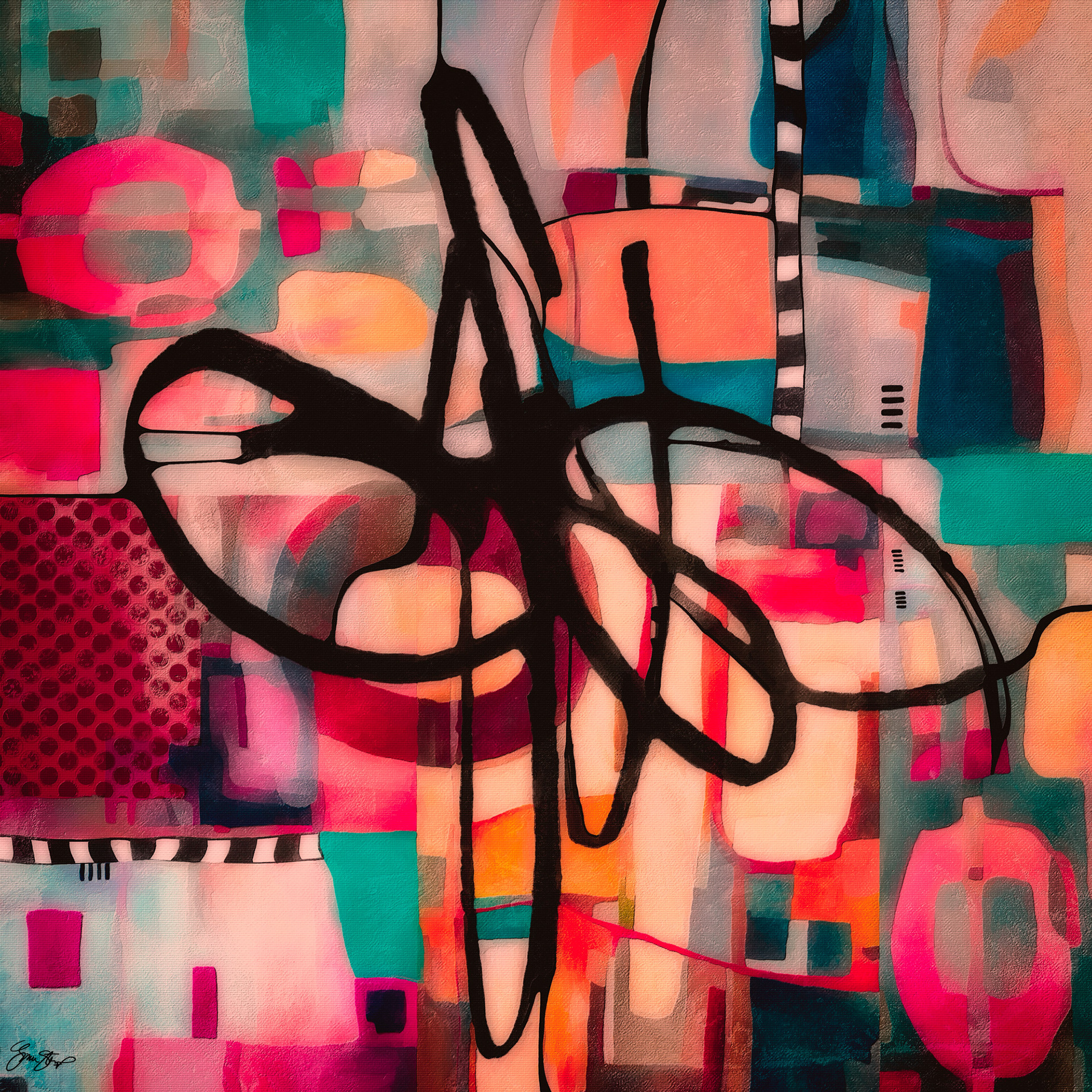 Mixed media Abstract art by Gina Startup