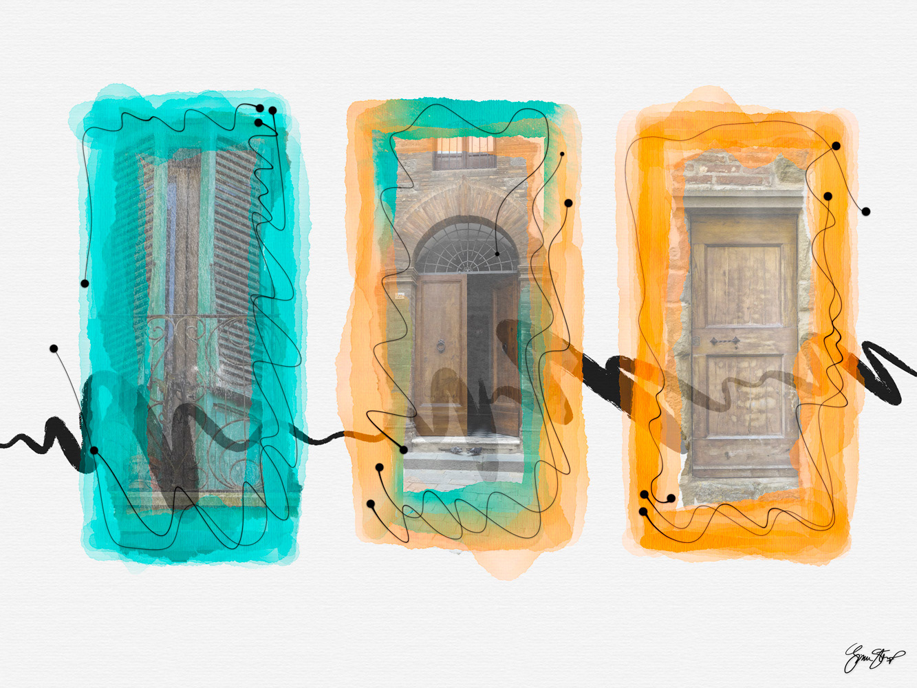 Mixed media collage by Gina Startup