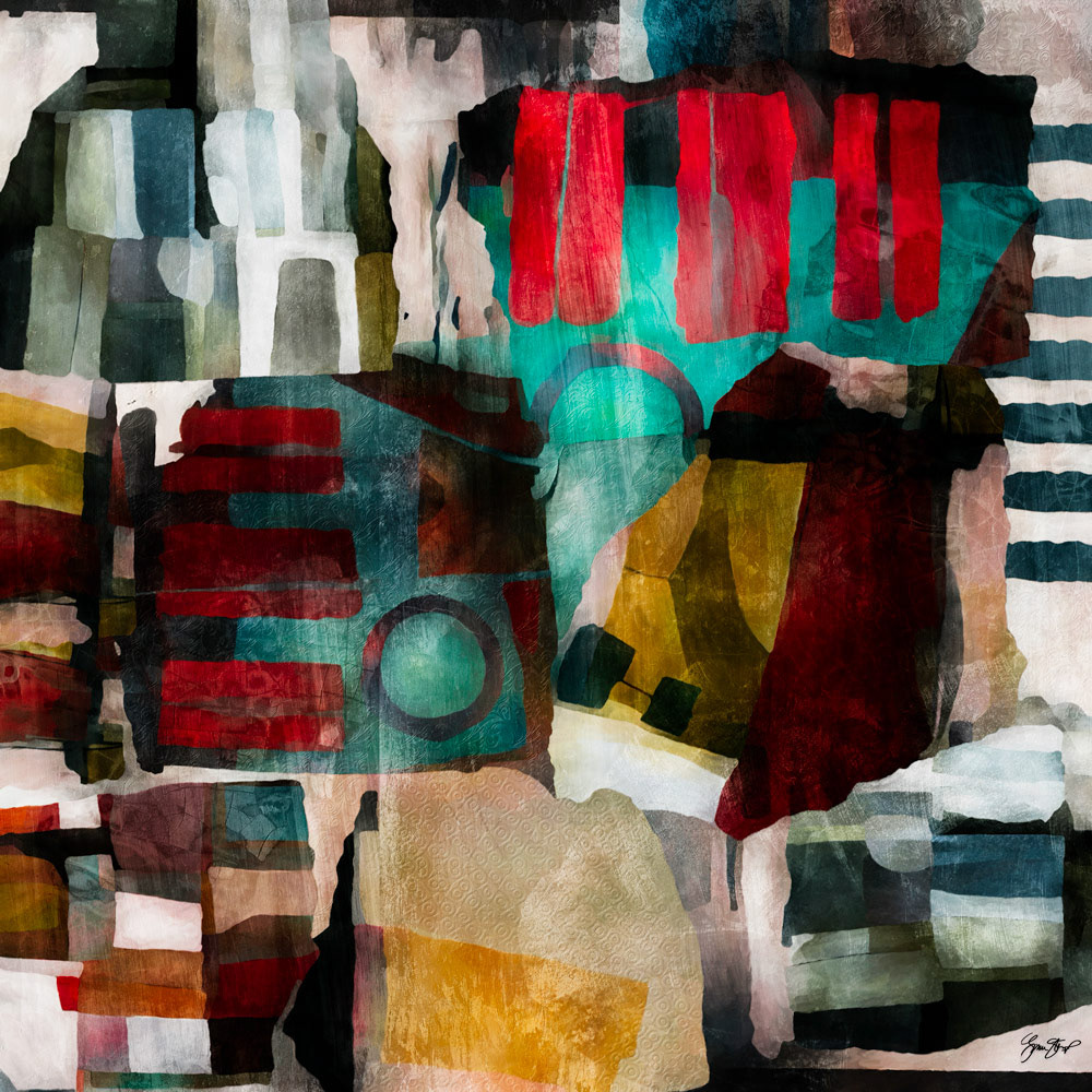 Mixed media abstract art by Gina Startup