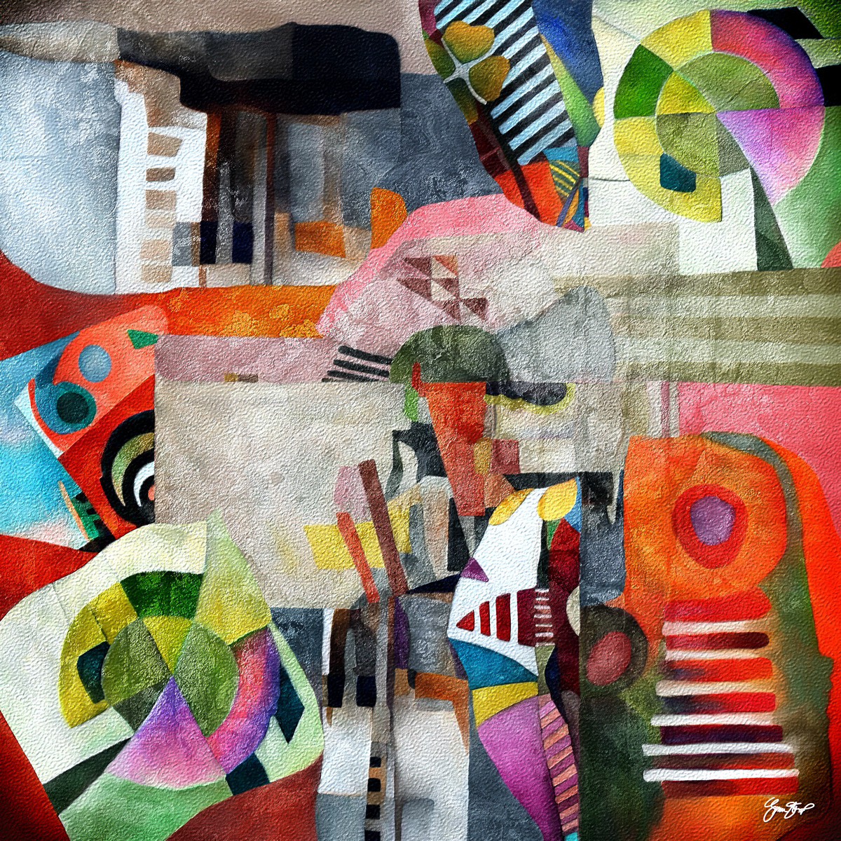 mixed media abstract art by Gina Startup