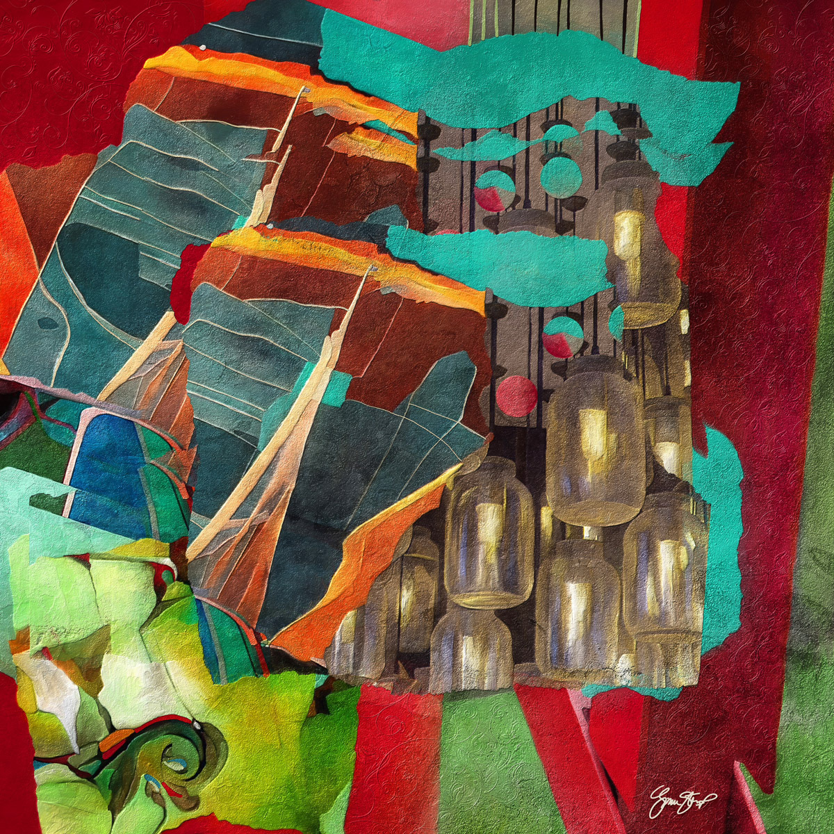 mixed media abstract art by Gina Startup