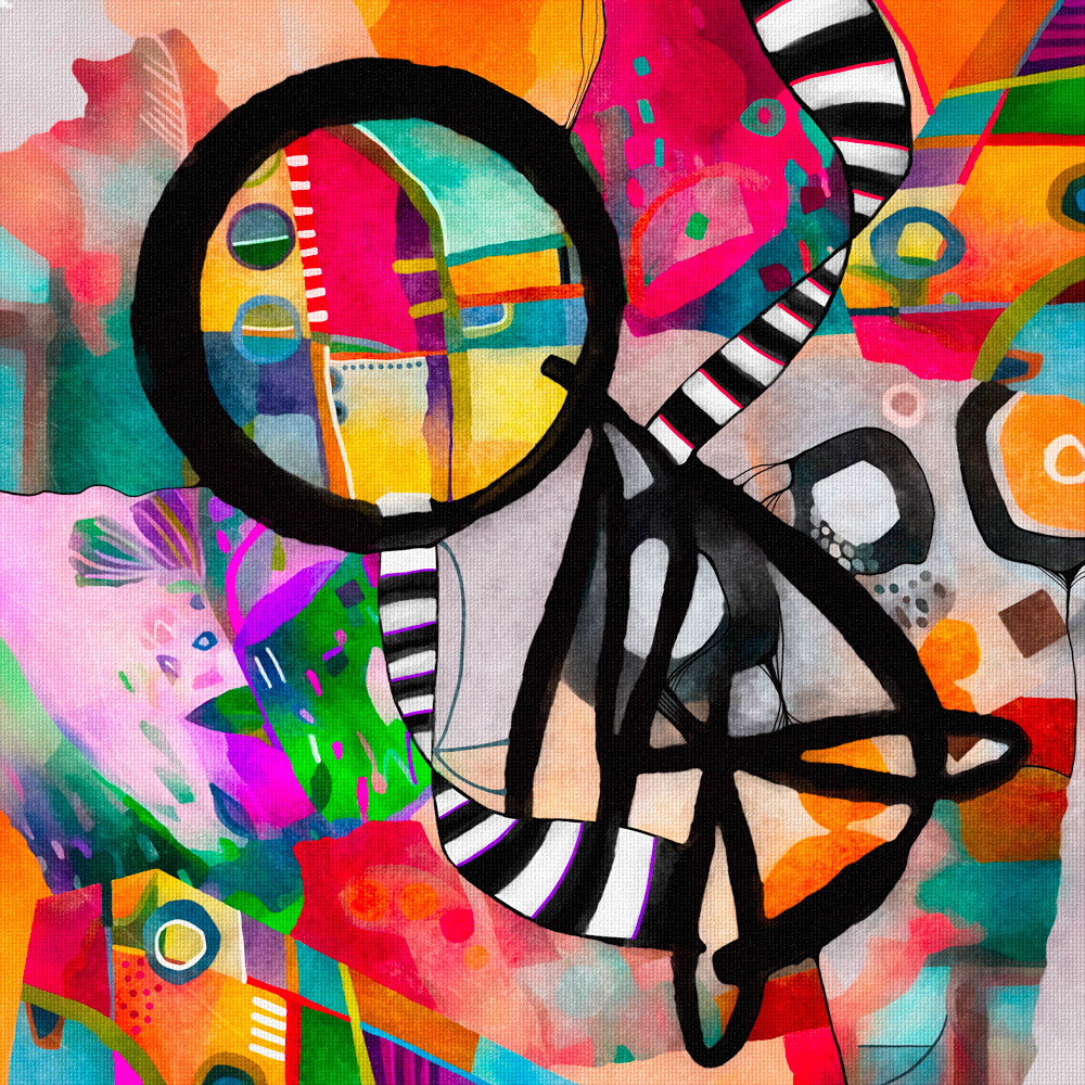 Abstract mixed media art by Gina Startup 