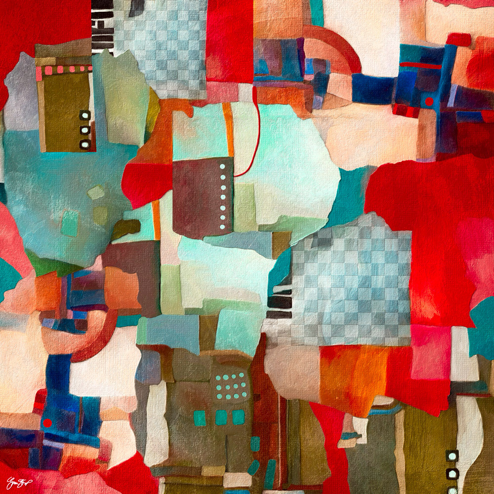 Mixed media abstract art by Gina Startup
