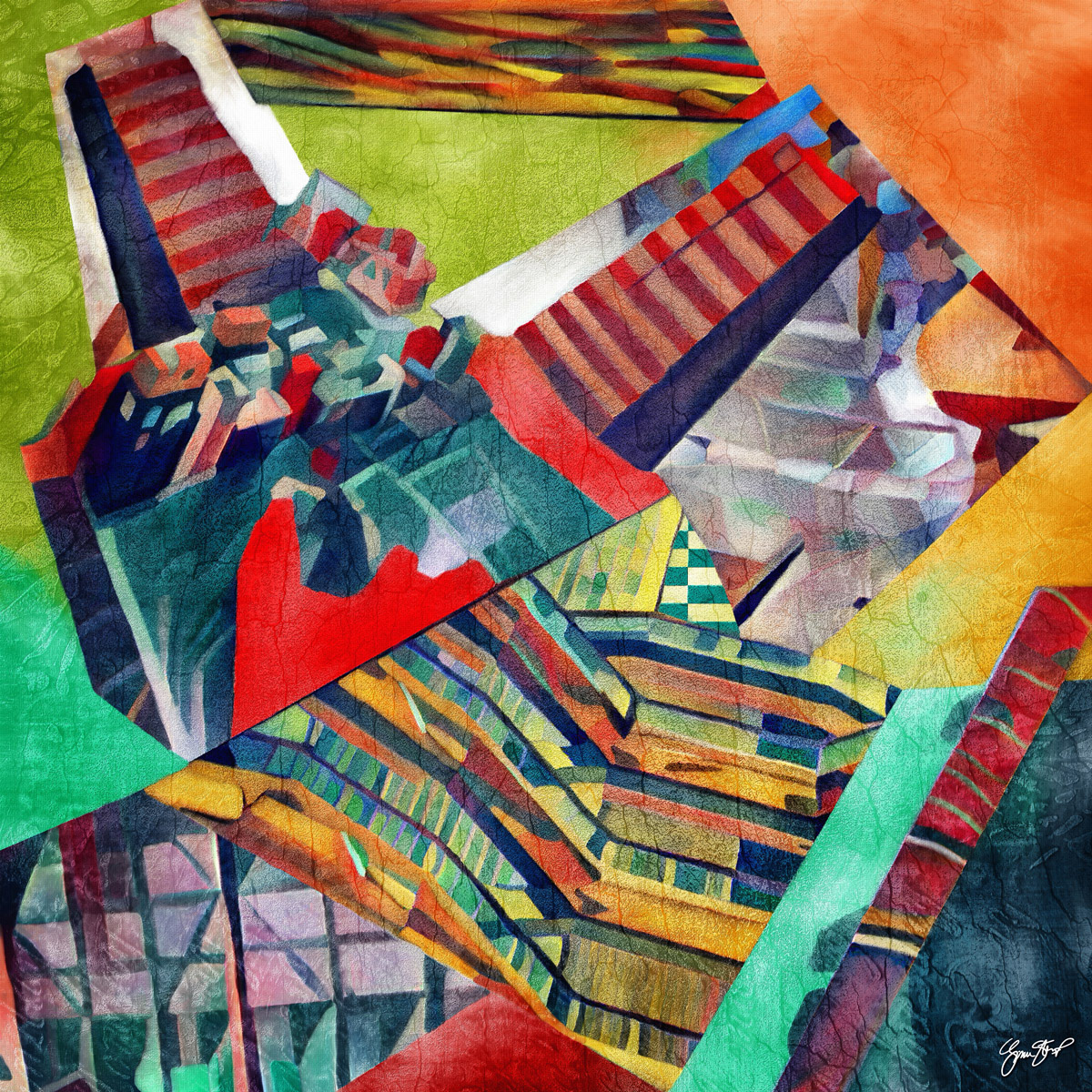 Mixed media abstract art by Gina Startup