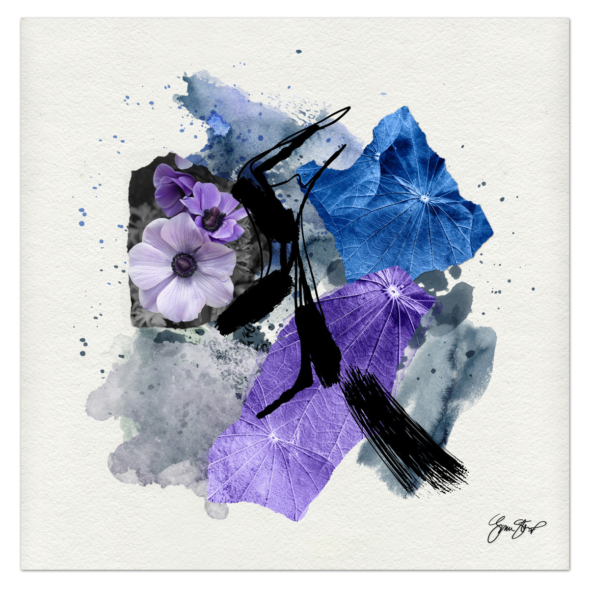 Mixed media collage art by Gina Startup