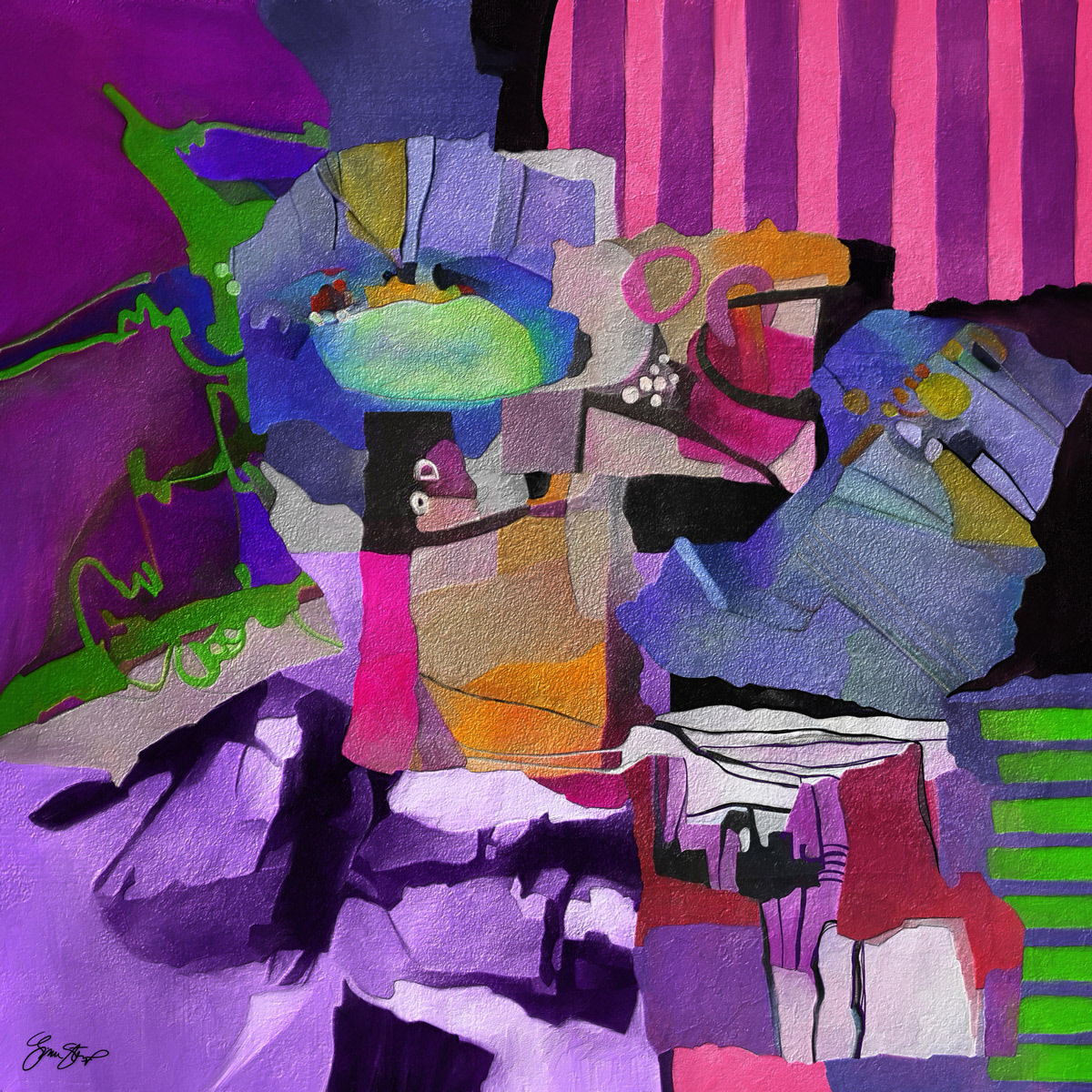 Mixed media abstract art by Gina Startup