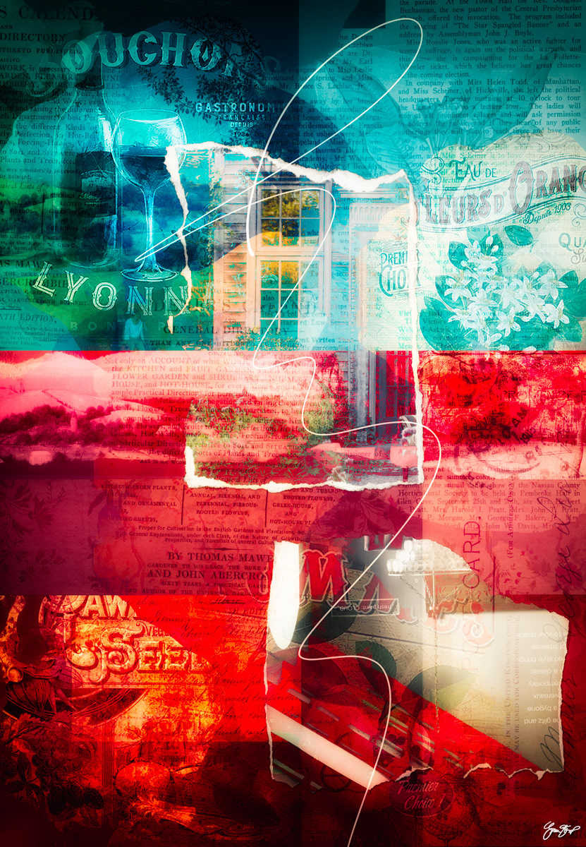 Mixed media collage art by Gina Startup 
