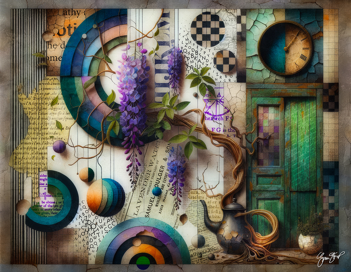 Wisteria and a Teapot by Gina Startup