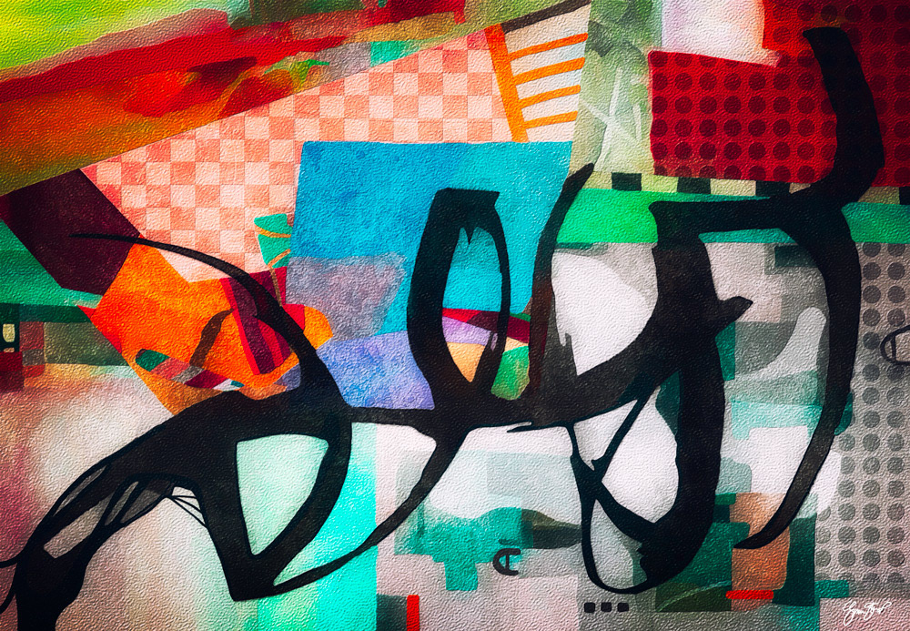 Mixed media abstract art by Gina Startup