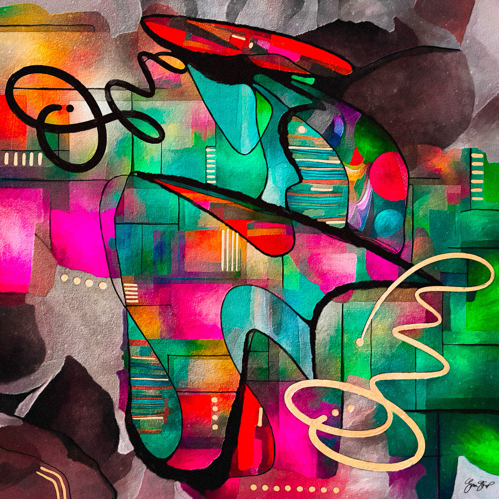 Abstract mixed media art by Gina Startup
