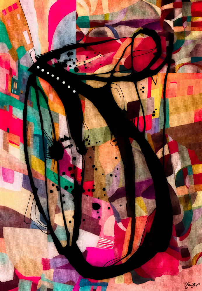 Mixed media abstract art by Gina Startup