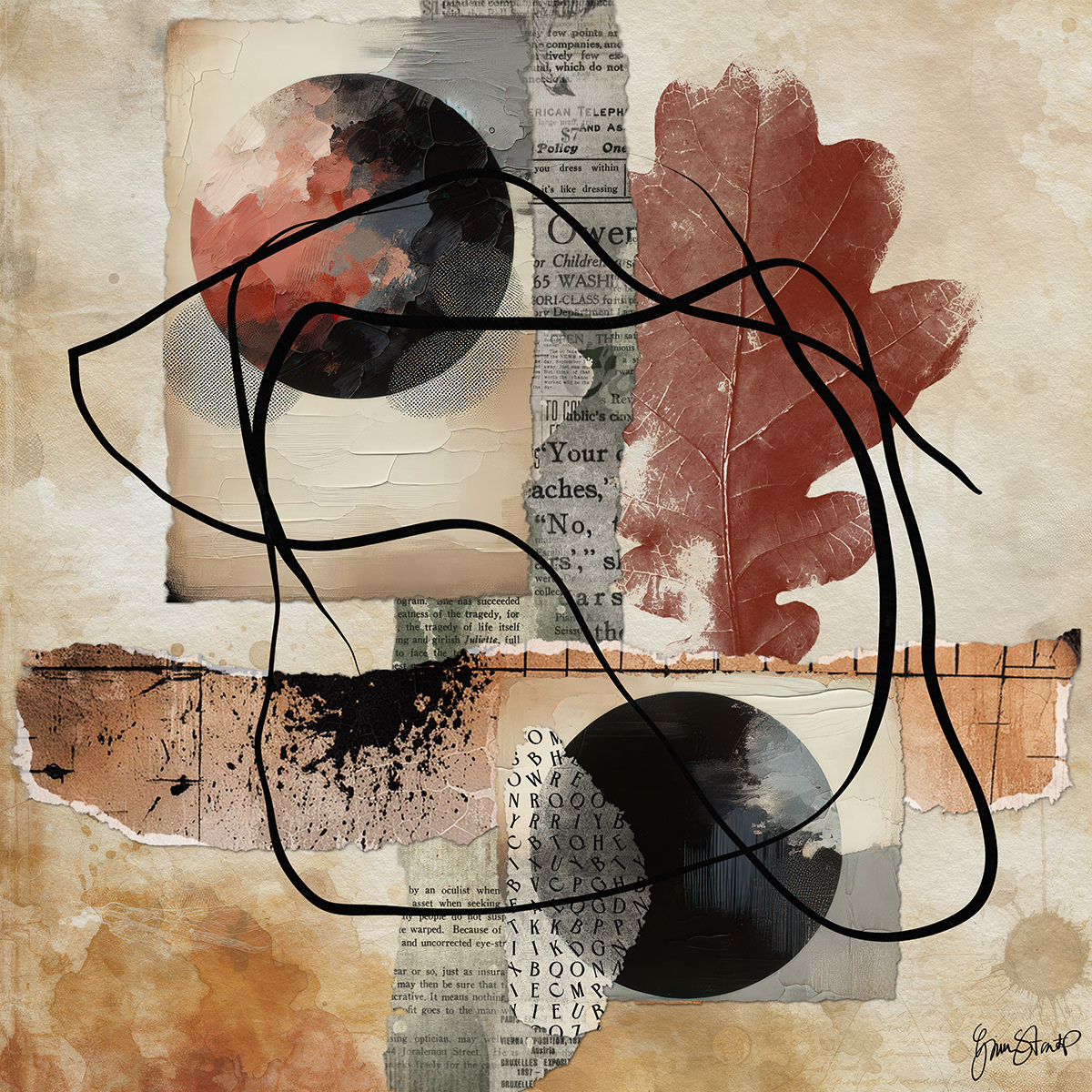 Pressed Oak Leaf by Gina Startup