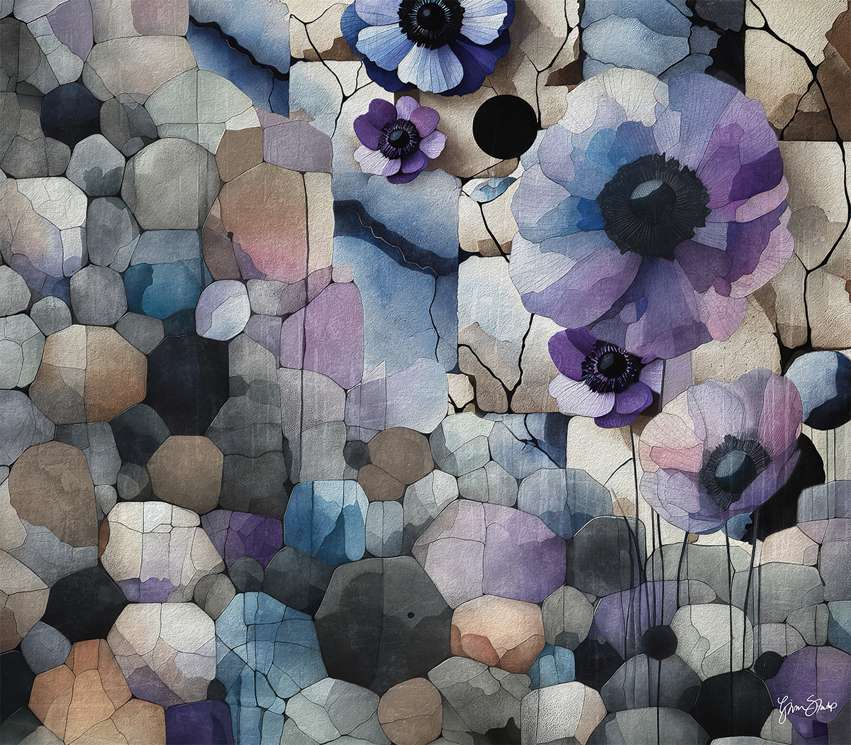 Anemone On the Rocks by Gina Startup 
