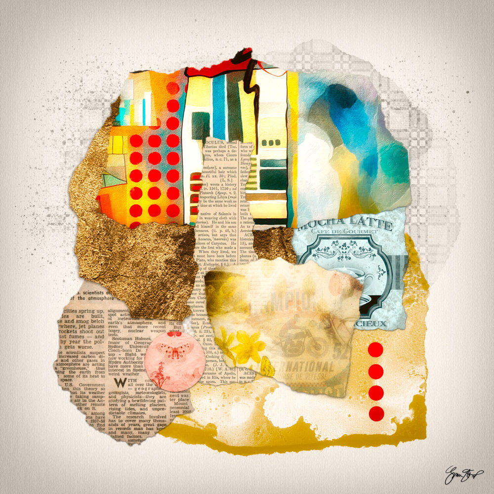 Mixed media Collage Art by Gina Startup