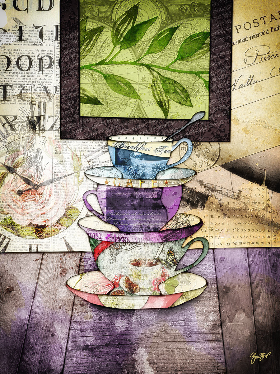 Mixed media collage art by Gina Startup