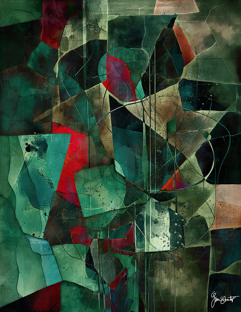 Fractured Green Rocks by Gina Startup 