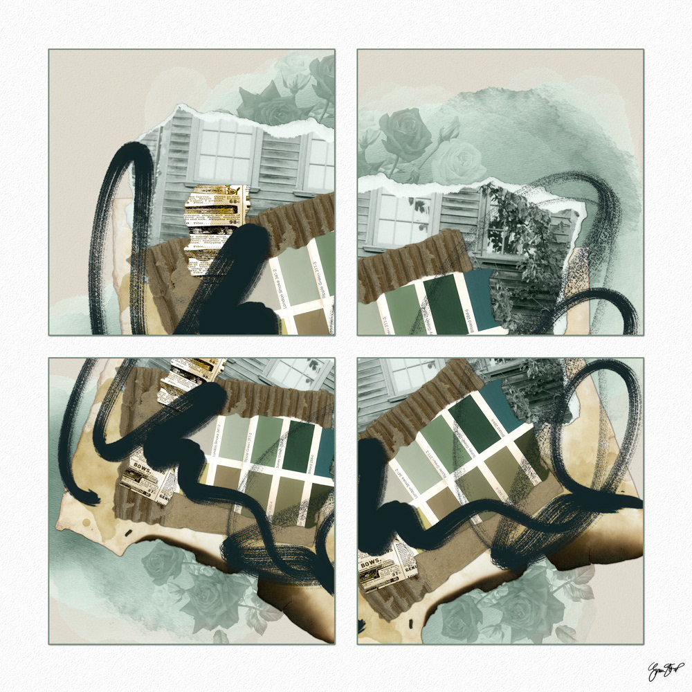 Mixed media Collage Art by Gina Startup