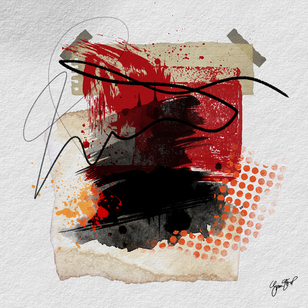 Red Distressed Papers by Gina Startup 