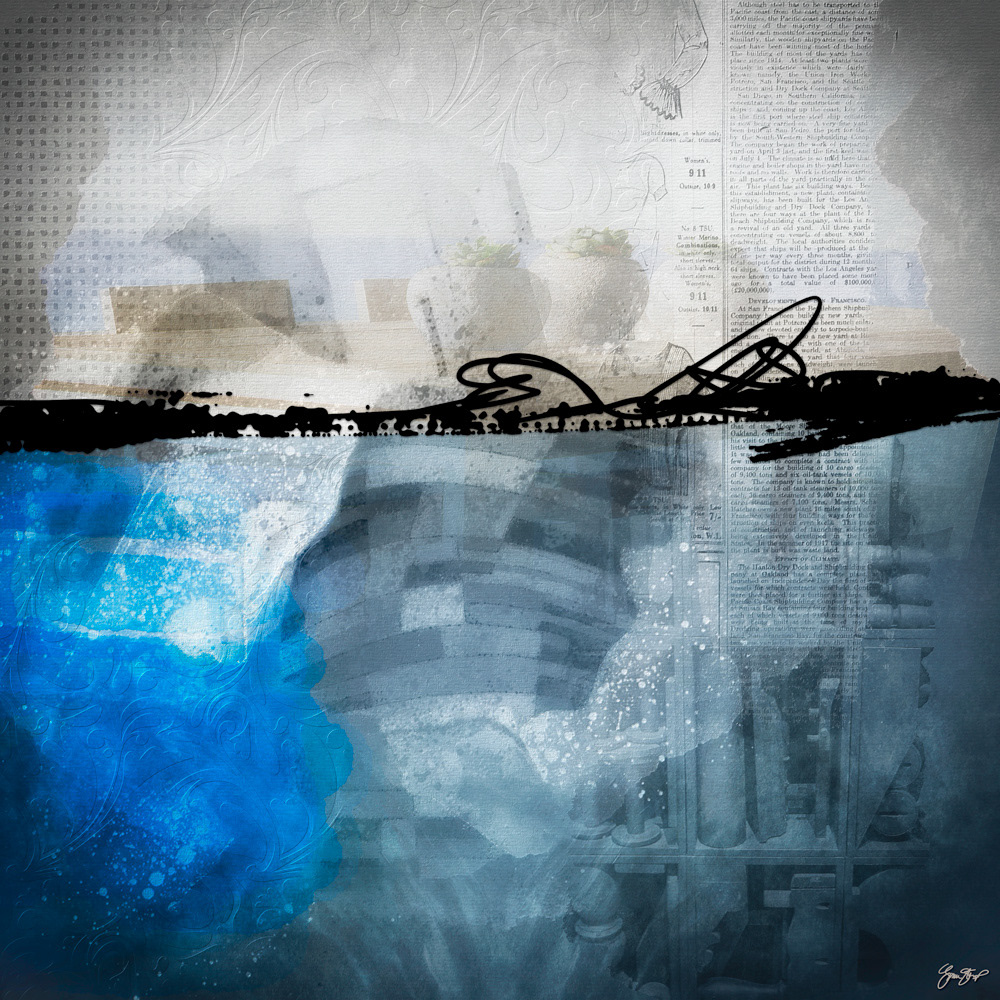 Mixed media collage by Gina Startup