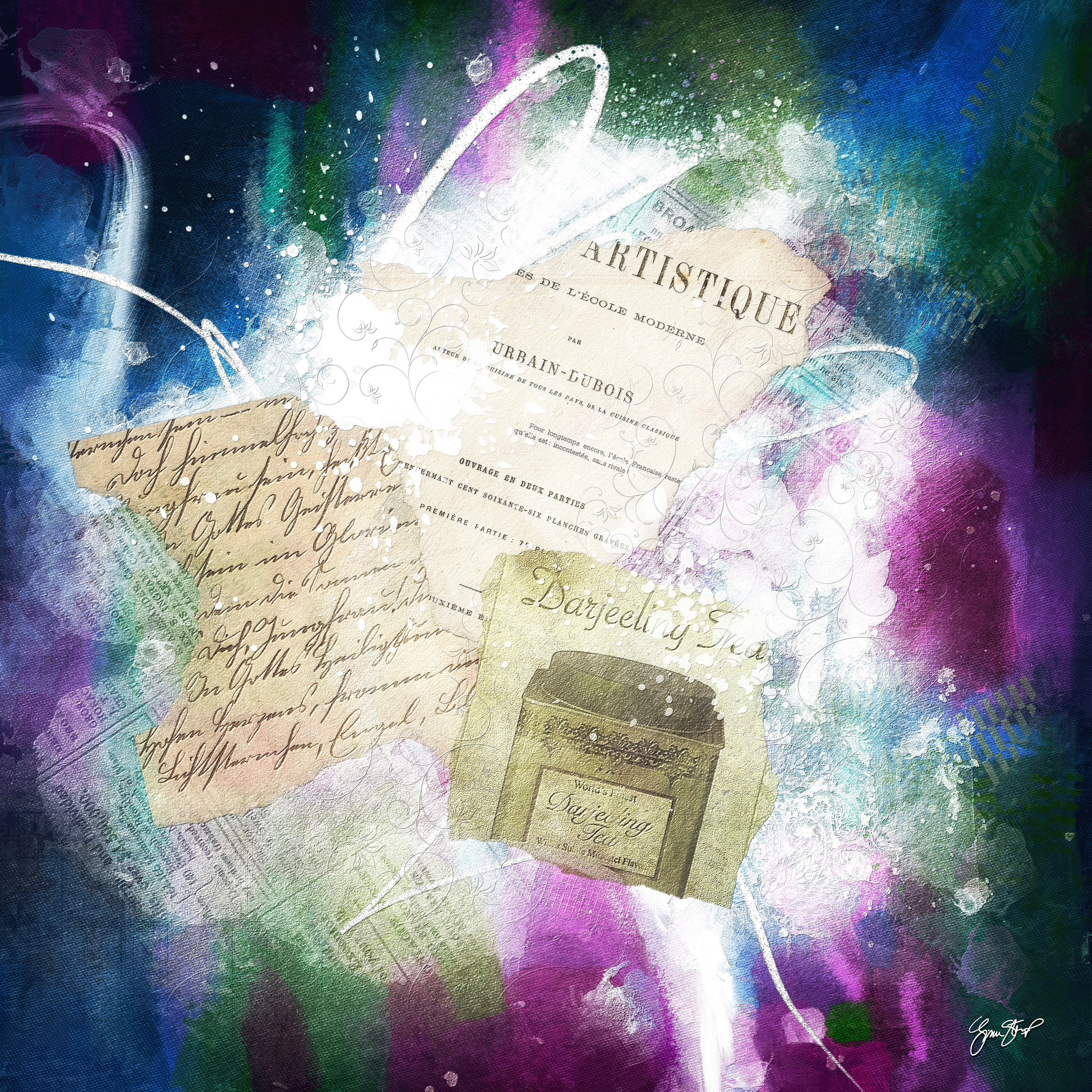 Mixed media collage art by Gina Startup