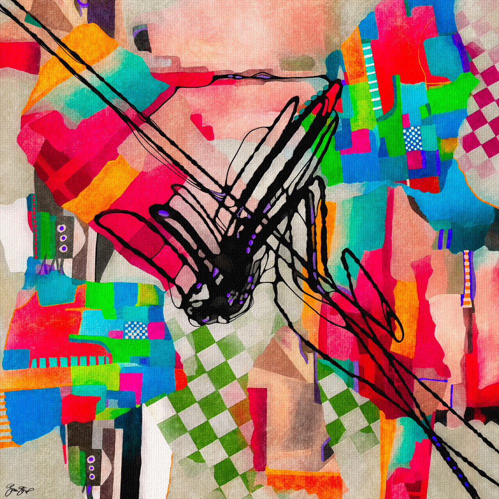 Mixed media abstract art by Gina Startup