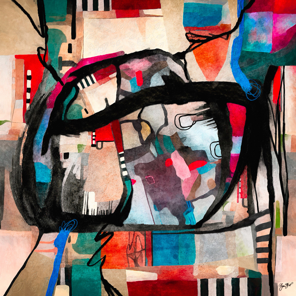 Abstract mixed media art by Gina Startup