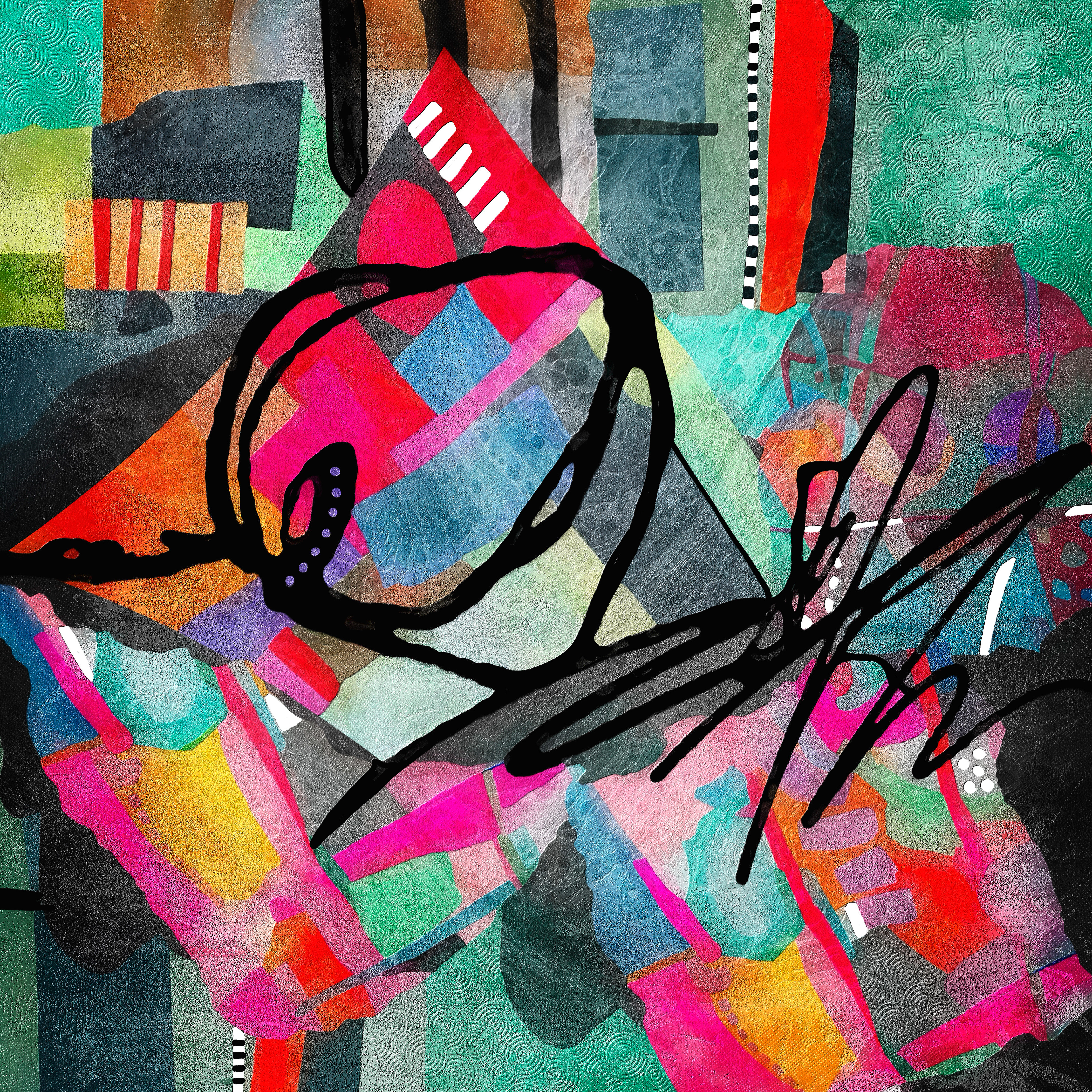 Mixed media abstract art by Gina Startup