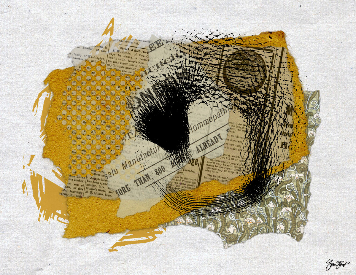 Gold Paper Collage