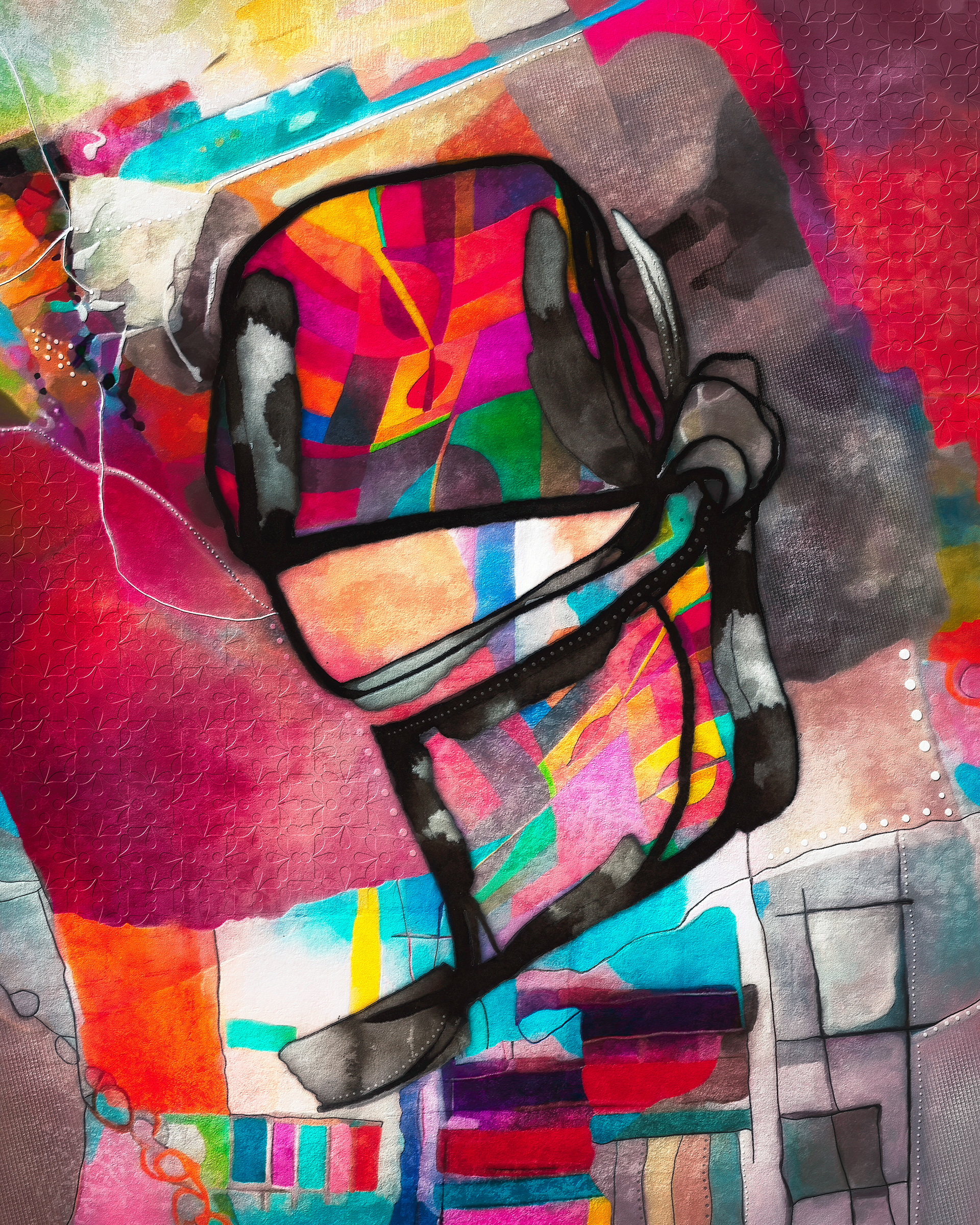 Abstract mixed media art by Gina Startup