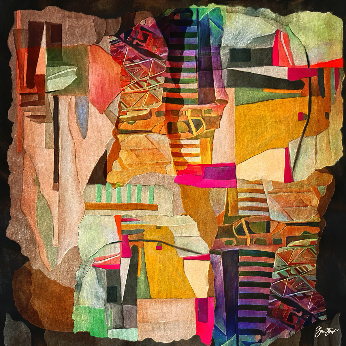 Mixed media collage art by Gina Startup